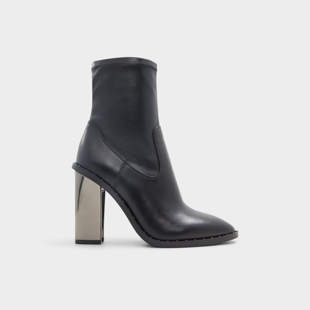 Aldo Black Boots with Metallic Heel